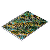 Palm verlasse auf einem Leopardenhintergrund. Notizblock (Linke Seite)