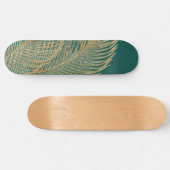 Palm Verlasse Finesse Line Kunst mit Goldenen Foil Skateboard (Horizontal)