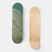 Palm Verlasse Finesse Line Kunst mit Goldenen Foil Skateboard (Vorderseite)