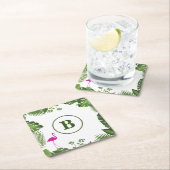 Palm Verlasse Mit Monogramm Paper Untersetzer (Vor Ort)