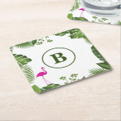 Palm Verlasse Mit Monogramm Paper Untersetzer (angewinkelt)