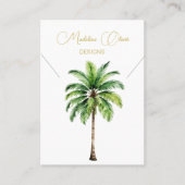 Palm Watercolor Necklace Display Business Card Visitenkarte (Vorderseite)