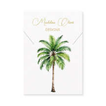Palm Watercolor Necklace Display Business Card