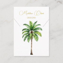 Palm Watercolor Necklace Display Business Card Visitenkarte