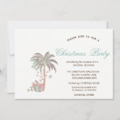 Palm Weihnachtsbaum Prestige Weihnachtsfest Party Einladung (Vorderseite)