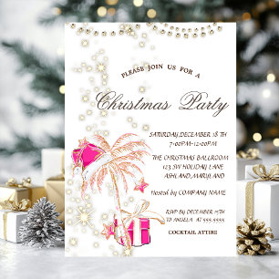 Palm Weihnachtsbaum, Sparkle, rosa Weihnachtsgebäc Einladung