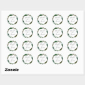 Palm Wreath Personalisiert Wedding Runder Aufkleber (Blatt)