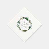 Palm Wreath Personalisiert Wedding Serviette (Ecke)