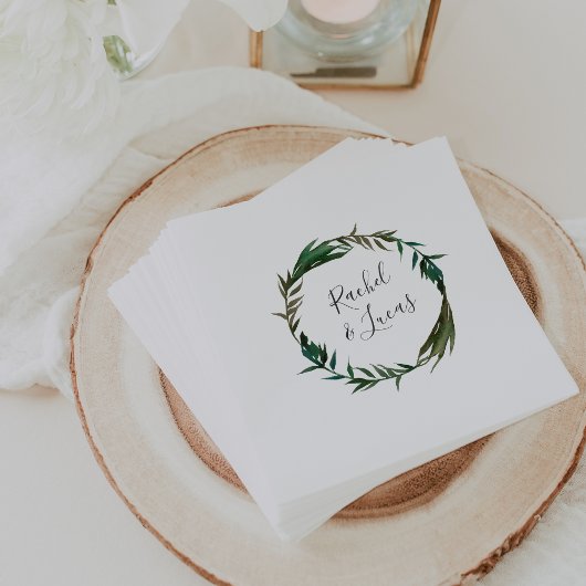 Palm Wreath Personalisiert Wedding Serviette