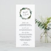 Palm Wreath Wedding Menu Card Menükarte (Stehend Vorderseite)
