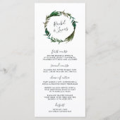 Palm Wreath Wedding Menu Card Menükarte (Vorderseite)