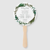 Palm Wreath Wedding Program Fächer (Rückseite)