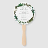 Palm Wreath Wedding Program Fächer (Vorderseite)
