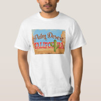 Palm Wüste California Cartoon Desert Retro Travel