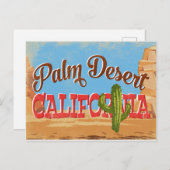 Palm Wüste Postkarte California Wüste Retro (Vorne/Hinten)