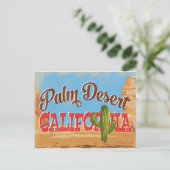 Palm Wüste Postkarte California Wüste Retro (Stehend Vorderseite)