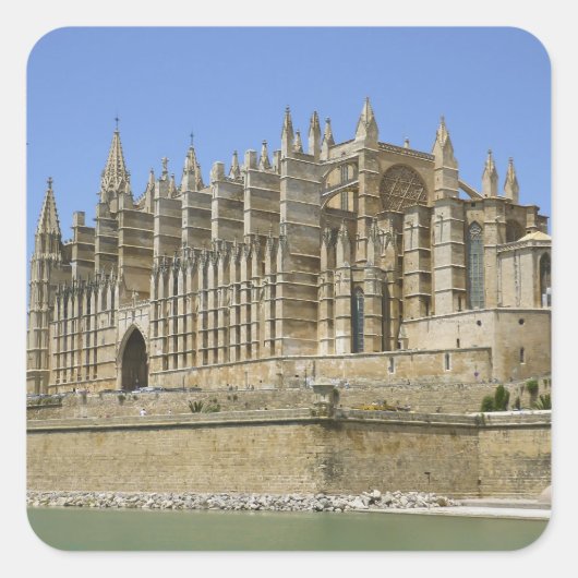 Palma Cathedral Quadratischer Aufkleber (Vorderseite)