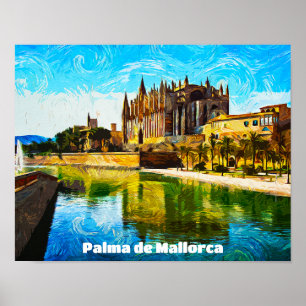 Palma de Mallorca Baleares Ölfarbe Poster