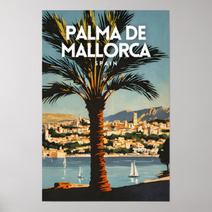 Palma de Mallorca Nostalgic Spanien Retro Travel Poster