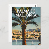 Palma de Mallorca Nostalgic Spanien Retro Travel Postkarte (Vorne/Hinten)