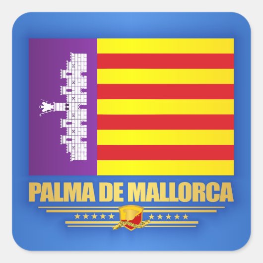 Palma de Mallorca Quadratischer Aufkleber (Vorderseite)
