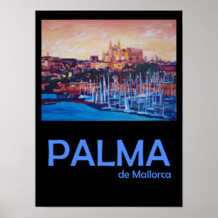 Palma de Mallorca Retro Travel Poster