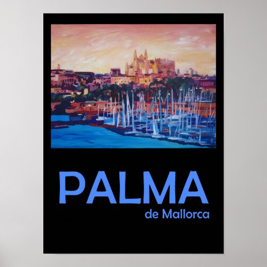 Palma de Mallorca Retro Travel Poster (Vorne)