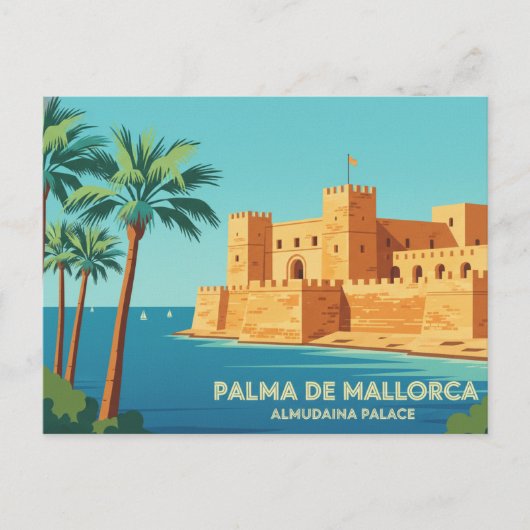 Palma de Mallorca ROYAL PALACE OF LA ALMUDAINA Postkarte (Vorderseite)