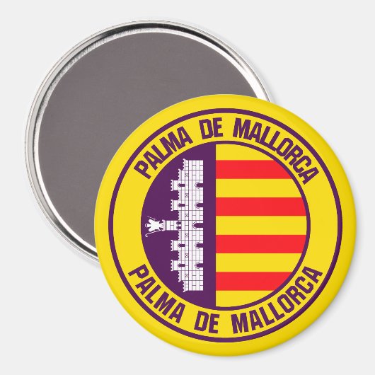 Palma de Mallorca RundEmblem Magnet (Vorderseite/Rückseite)