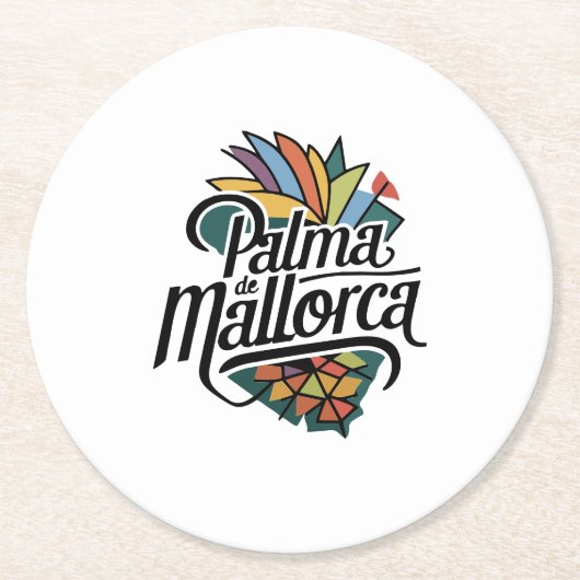 Palma de Mallorca Runder Pappuntersetzer (Vorderseite)