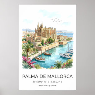 Palma De Mallorca Wandkunst Küsten Reiseplakat Poster