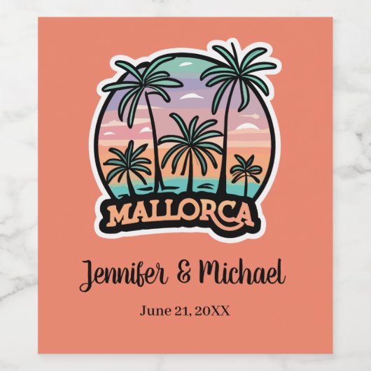 Palma de Mallorca Weinetikett (Einzelnes Label)