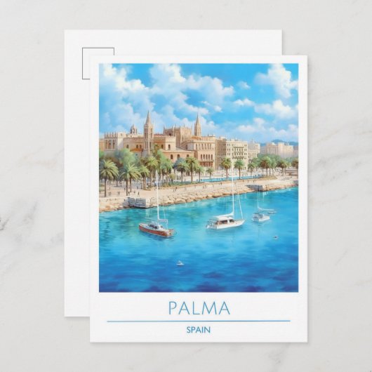 Palma Spain Vintage Travel Postkarte (Vorne/Hinten)