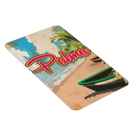 Palma Vintager Urlaub Poster Magnet (Rechte Seite)
