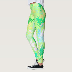 Palmbaum-Blätter Tropisches Muster Leggings