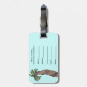 Palmbaum mit Filmrolle ummantelt um Gepäckträger Gepäckanhänger (Rückseite vertikal)