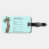 Palmbaum mit Filmrolle ummantelt um Gepäckträger Gepäckanhänger (Rückseite horizontal)