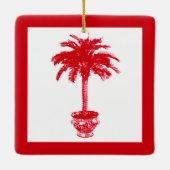 Palmbaum - tiefrot und weiß keramikornament (Rückseite)