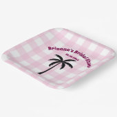 Palmbaum Weißrosa Kachelrosa Brautparty Pappteller (Gewinkelt)