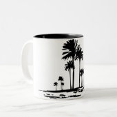 Palmbaume Zweifarbige Tasse (Vorderseite Links)