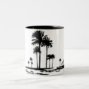 Palmbaume Zweifarbige Tasse