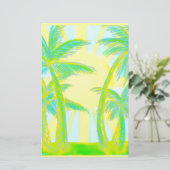Palmbaumgelbe Turqoise Sonnenbrand stationär Briefpapier (Stehend Vorderseite)