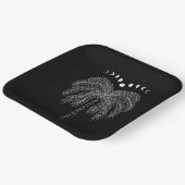 Palmbaumlinie zeichne Schwarzmondphasen Pappteller (Gewinkelt)