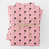 Palmbaummuster tropisch rosa Hintergrund stilvoll Geschenkpapier Set (Beispiel)
