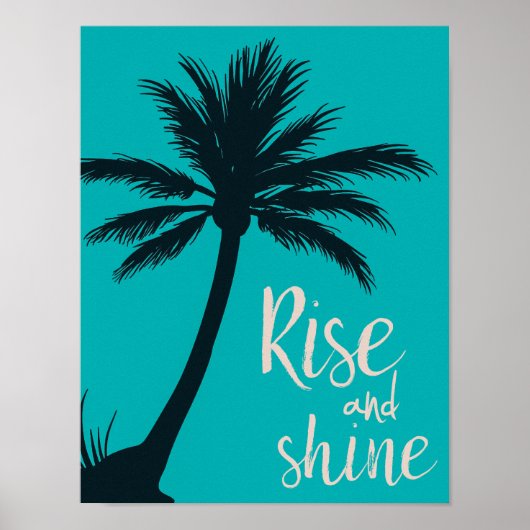 Palmbaumposter, Aufstieg und glänzende Wandkunst Poster (Vorne)