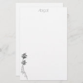 Palmbaumstationär - personalisiert briefpapier (Vorne/Hinten)