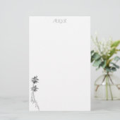 Palmbaumstationär - personalisiert briefpapier (Stehend Vorderseite)