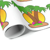 Palmbaumwackelpapier Geschenkpapier (Rolleneckpunkt)