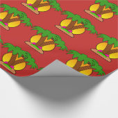 Palmbaumwackelpapier Geschenkpapier (Ecke)