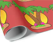 Palmbaumwackelpapier Geschenkpapier (Rolleneckpunkt)